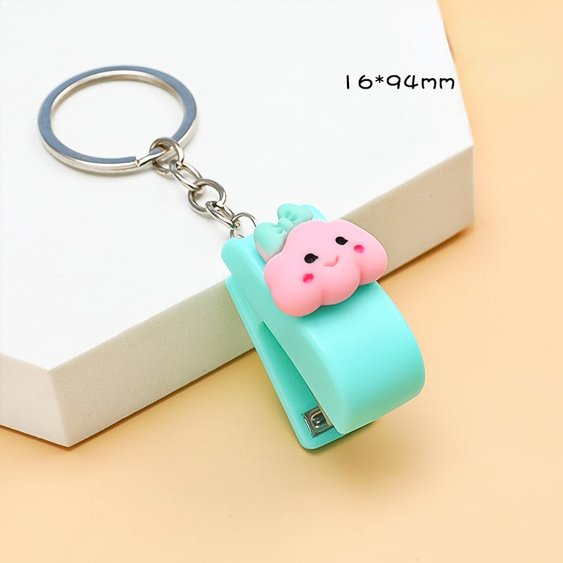 Wholesale Plastic Creative Cartoon Mini Stapler Keychain